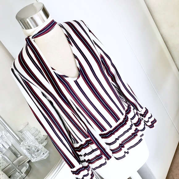Boho Striped Top Blouse XS - Picture 1 of 6